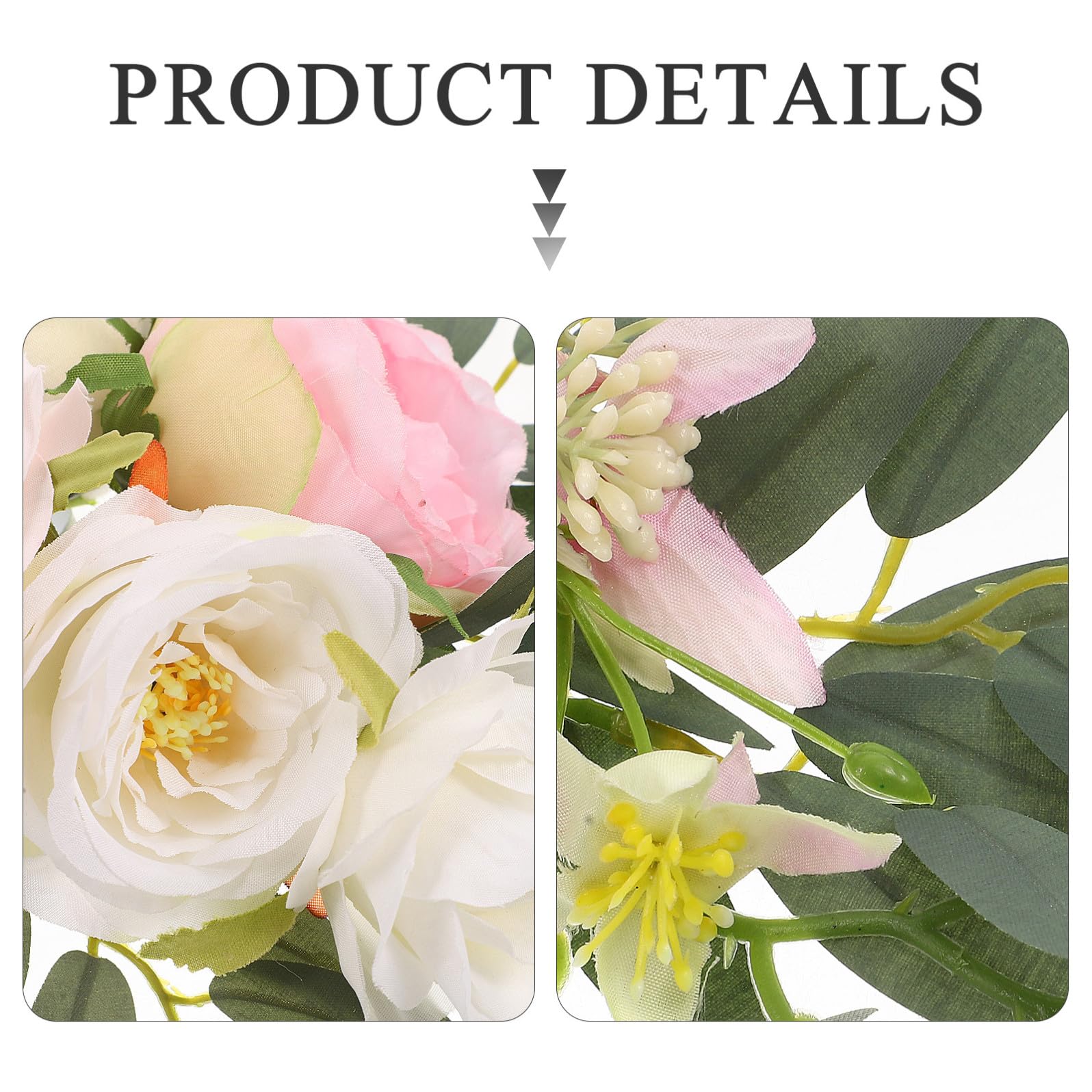 HANABASS Set 2 Pezzi Fiori Artificiali di Seta Rosa, Riutilizzabili e Resistenti allo Sbiadimento, per Decorazioni Fai da Te e Arredamento Casa