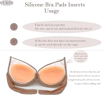 Silicone Bra Pads Inserts,Boombas Breast Enhancer Push Up Bra Inserts,Removable Bikini Push Up Pads,Silicone Chicken Fillets Bra Inserts Pads,Orange,1 Pair