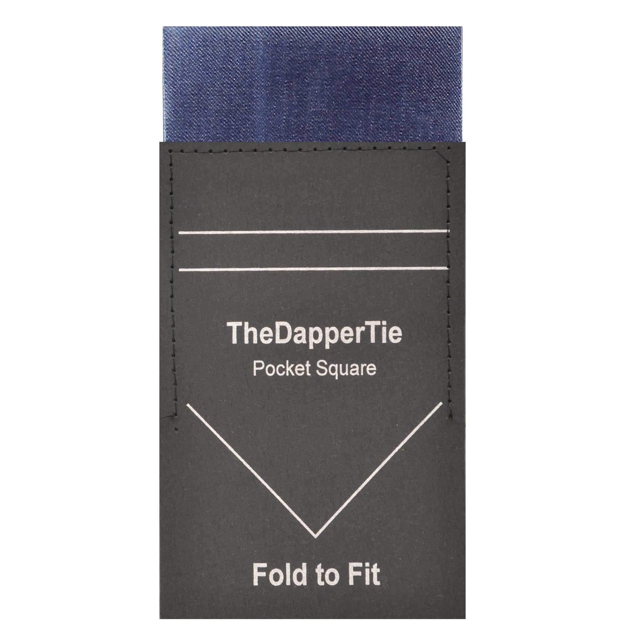 Dark Grey Solid Flat Pre Folded Pocket Square on Card For Men