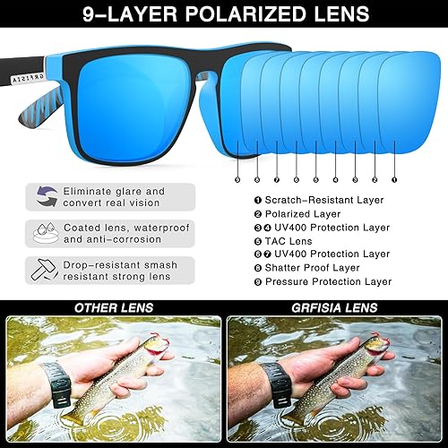 Miniatura 3 de GRFISIA Gafas de sol polarizadas para hombres y mujeres, conducción, pesca, ciclismo, golf, UV400 Protcetion