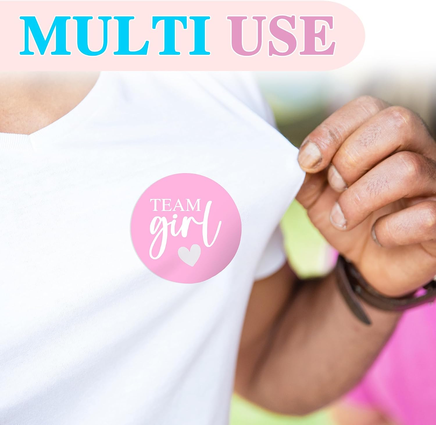 Pink or Blue Gender Reveal Party Stickers, 100 Count Team Boy or Team Girl Voting Stickers, Boy or Girl Gender Reveal Game, 50 Blue and 50 Pink
