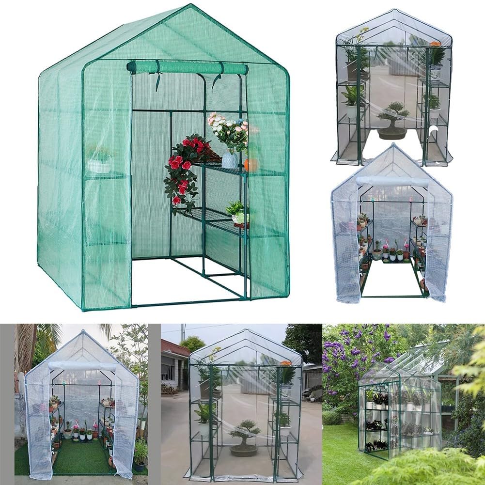 Oniissy Planta de cubierta de PVC para invernadero interior o exterior, balcón de invernadero, cubierta reforzada para invernadero, repuesto de cubierta de invernadero (verde)