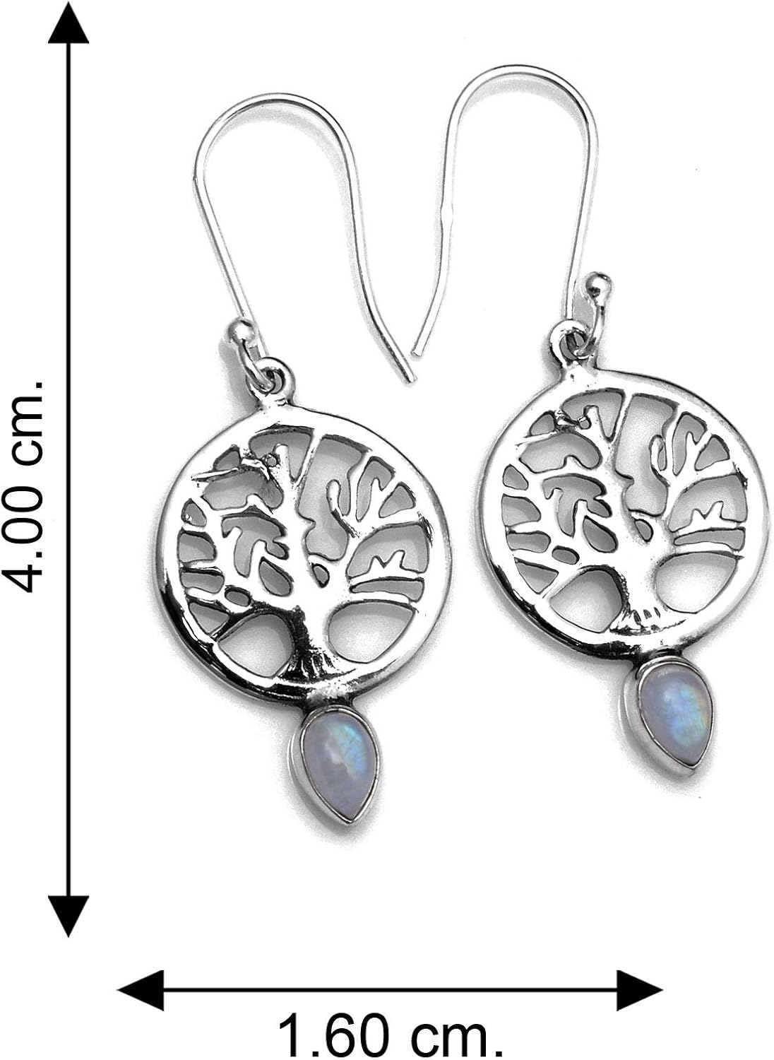 Silver Palace Sterling Silver Natural Gemstone Earrings for Women