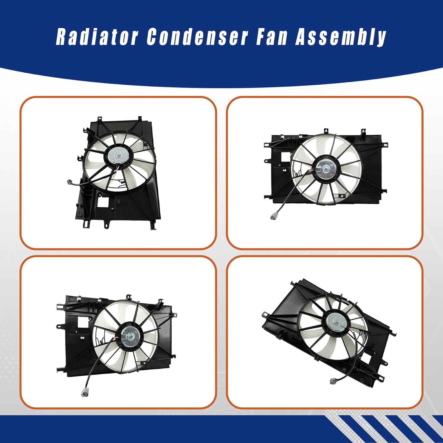 GXYWADY Cooling Fan Radiator Condenser Fan Assembly Replacement for TO3115199 1636337130 167110T200 Replacement for Corolla 1.8L 2020-2022