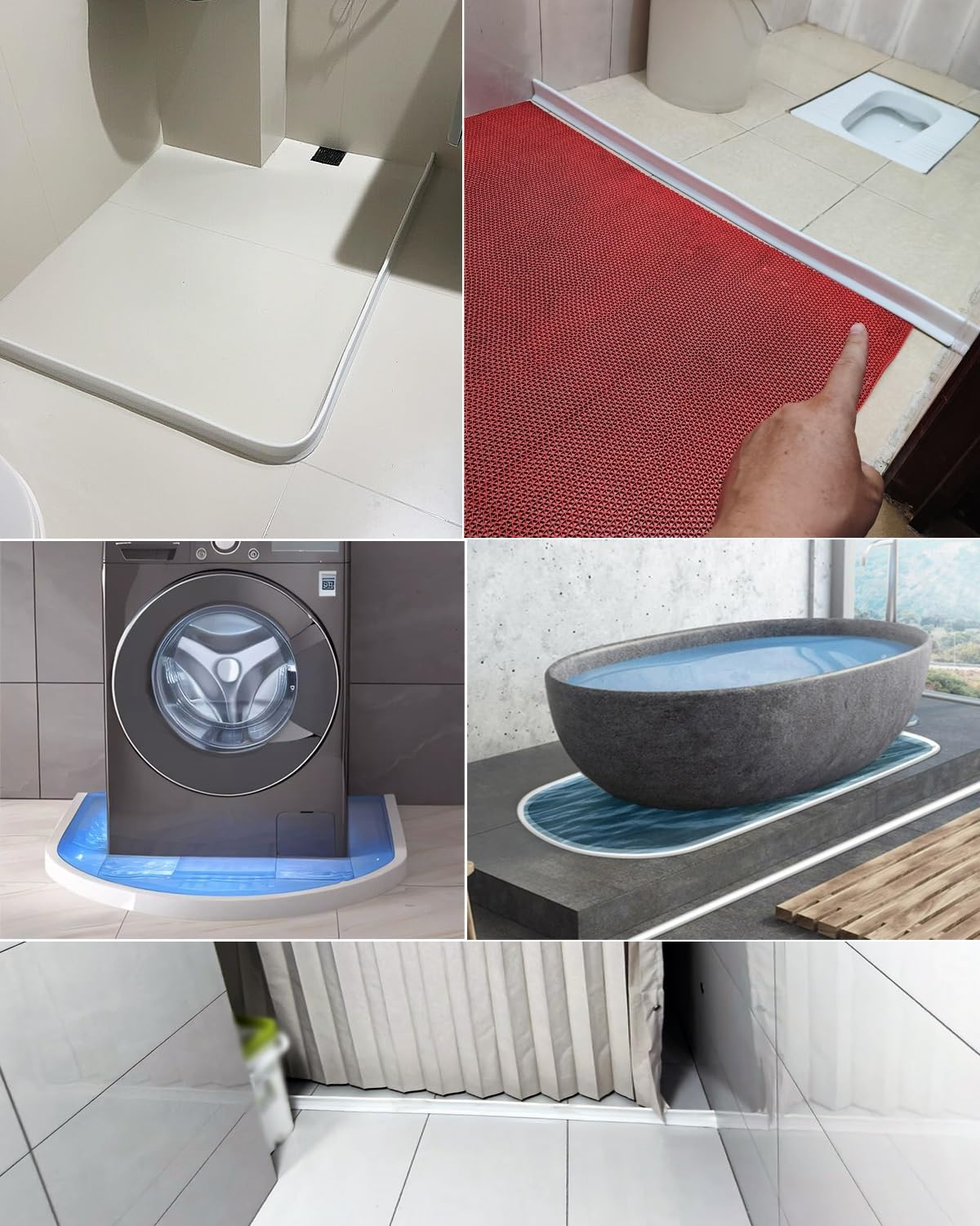 Schwallschutzleiste Dusche Lange Dusch-Wassersperre 10cm flexiblem Silikon