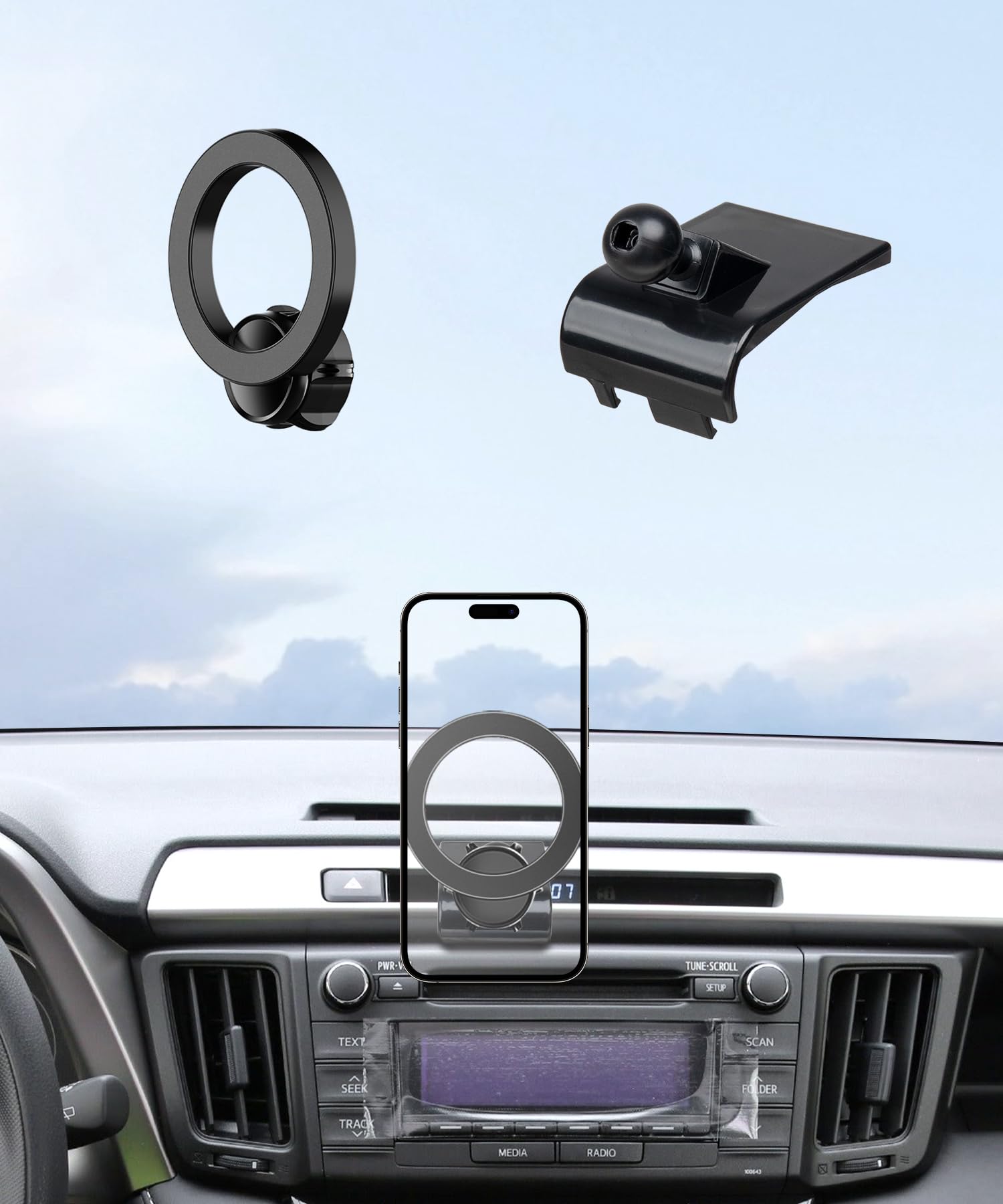 Photo 1 of Car Phone Holder for Toyota RAV4 2013-2018 Magsafe Mount Accessories