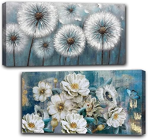 Paquete de 2 Kits de Pintura de Diamantes, Grandes Kits de Pintura de Diamantes 5D DIY de Flor de Diente de León para Adultos, Arte y Manualidades