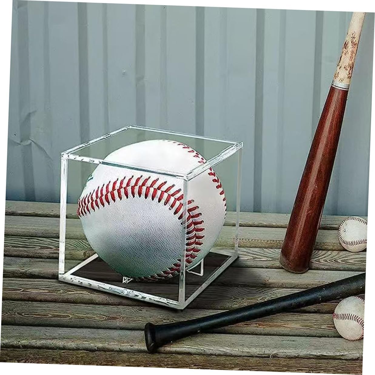 VICASKY 3pcs Baseball Display Cases with Stands Acrylic Square Softball Storage Boxes Collectible Memorabilia Holders Protection for Autographed Balls