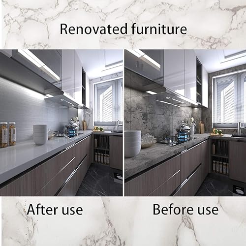 Miniatura 6 de BAYYA Papel de contacto plateado para nevera, lavavajillas, acero inoxidable, aspecto metálico, papel tapiz autoadhesivo para cocina, papel tapiz