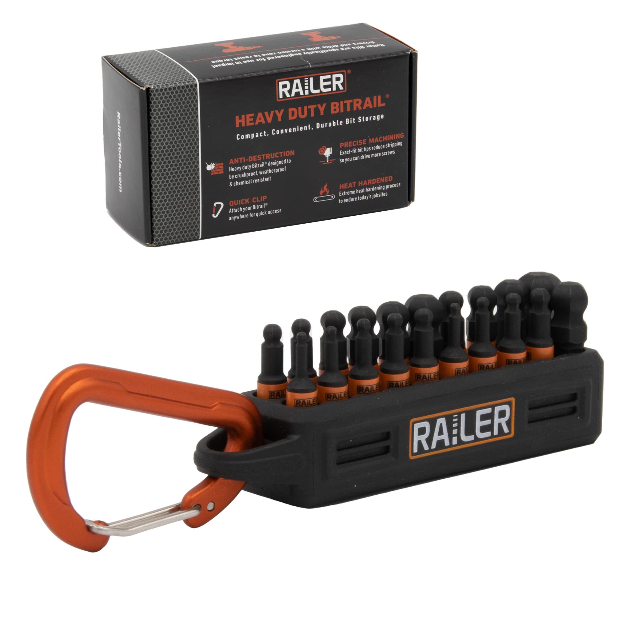 Allen Wrench Hex Bit Set - Railer 1 Inch Impact Driver 20pc Hex Bit Set With A Bit Holder & Carabiner. Premium S2 Steel, Ideal For Furniture Screws