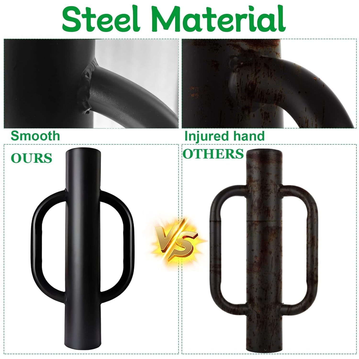 Zaun Post Rammer 丨 T Post Treiber mit Griffen Heavy Duty Zaun Post Treiber Post Pounder für T-Posts, U Channel, Metallpost und Schild Post Pole Treiber Werkzeug