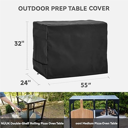 Miniatura 67 de Funda de comedor al aire libre, funda impermeable resistente para mesa de trabajo plana Royal Gourmet PC3401S y PC3401B, compatible con carrito