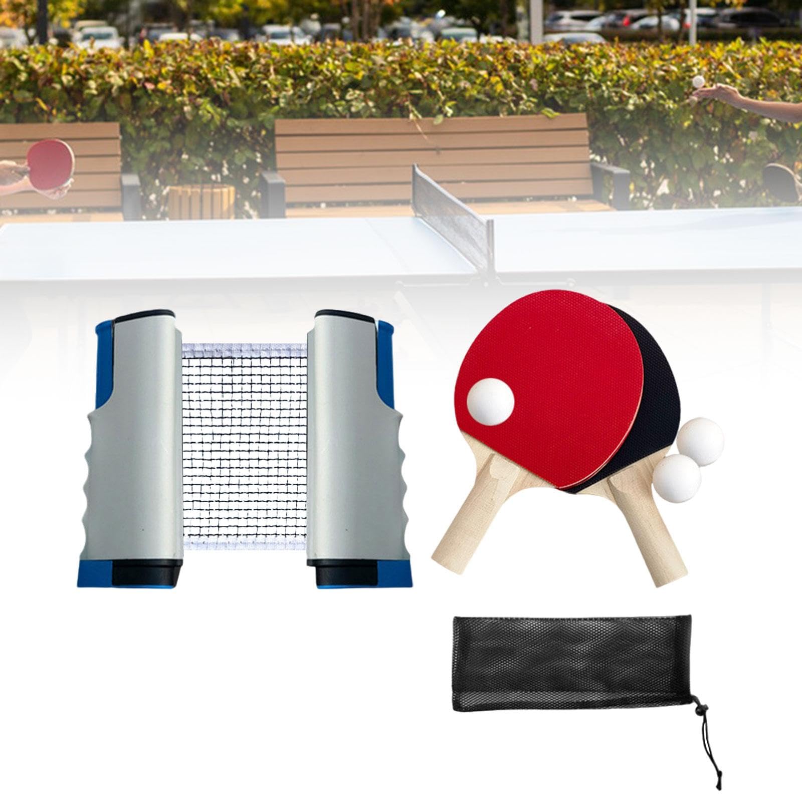 7 Pezzi Set Pong Include Racchette Rete Palline Borsa con Manico Ergonomico Materiale Solido Adatto a Regali Occasioni Sociali Allenamento Casa