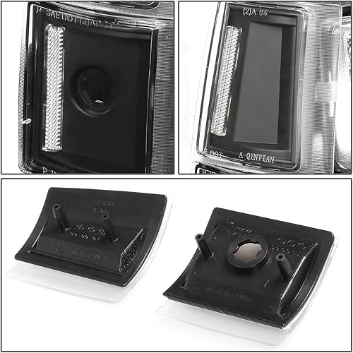 Miniatura 4 de DNA Motoring HL-OH-8P-C10-3G-BK-AM - Conjunto de faros delanteros, lado del conductor y del pasajero, ámbar negro