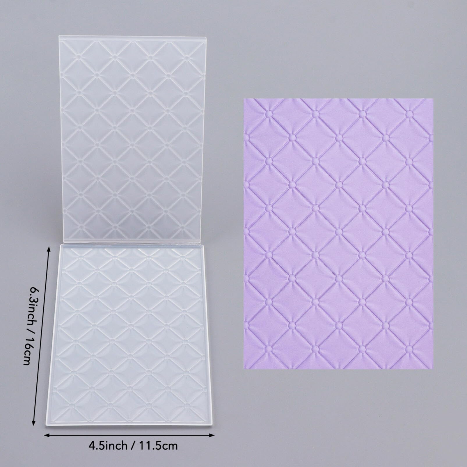 Briartw Tufted 3D Embossing Folder for Card Making,Clear Plastic Texture Fades Embossing Folder Template for Scrapbooking and Other Paper Craft