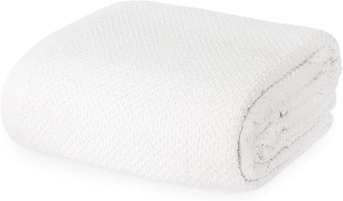 Miniatura 2 de Crover Collection - Manta térmica de rizo de algodón exuberante para todas las estaciones con borde liso profundo, duradera y suave, tamaño