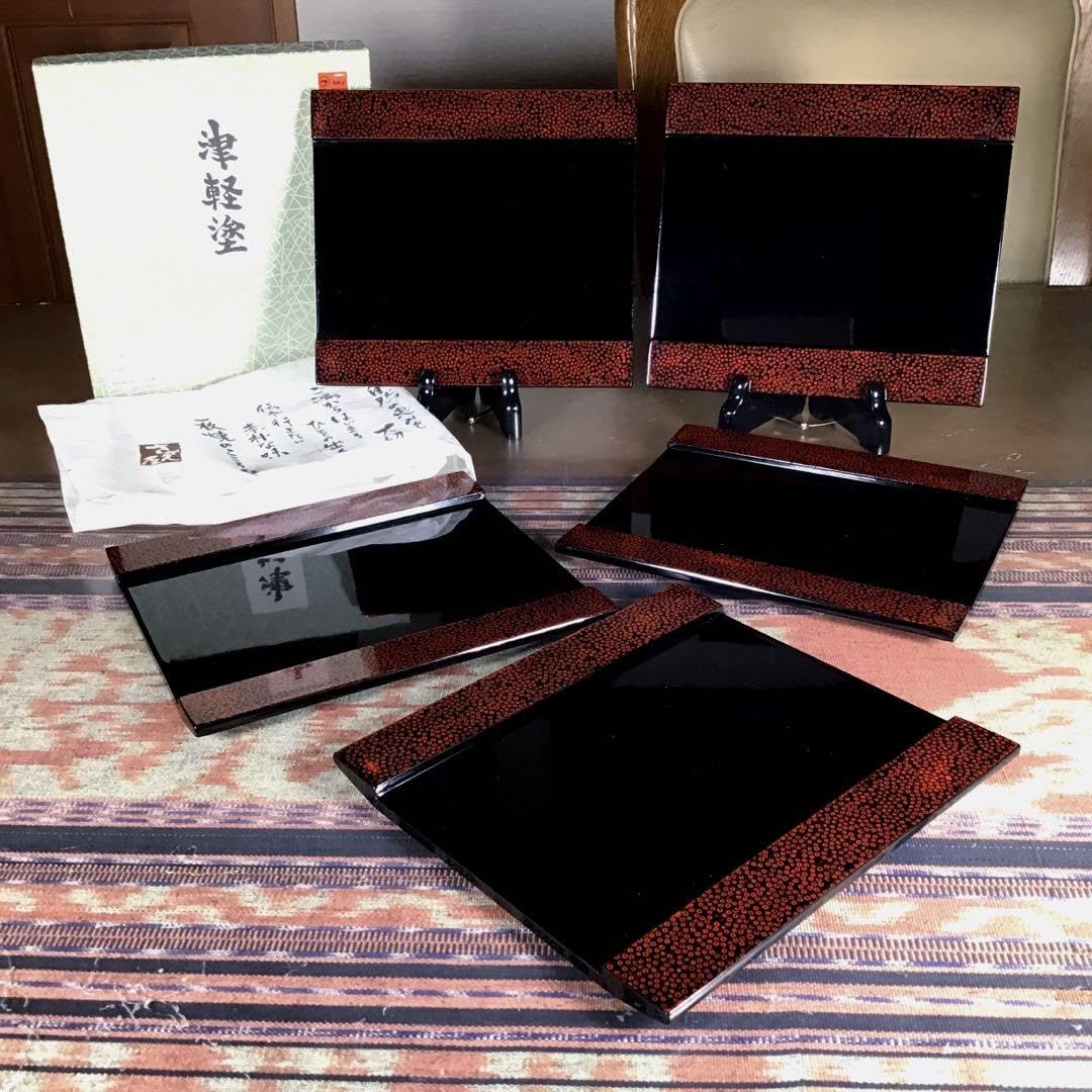 Amazon | さかえ屋 津軽塗 角皿 5枚 | ノーブランド品 | 小皿