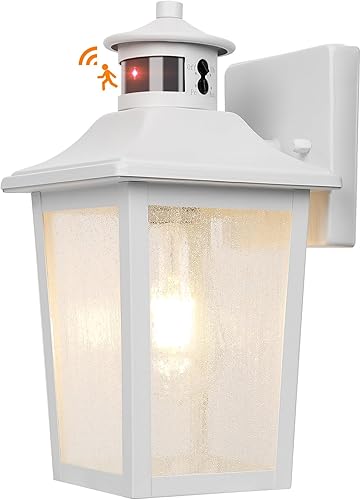 Miniatura 9 de Luces exteriores con sensor de movimiento de bronce aceitado, iluminación exterior del anochecer al amanecer, lámpara exterior marrón para garaje,