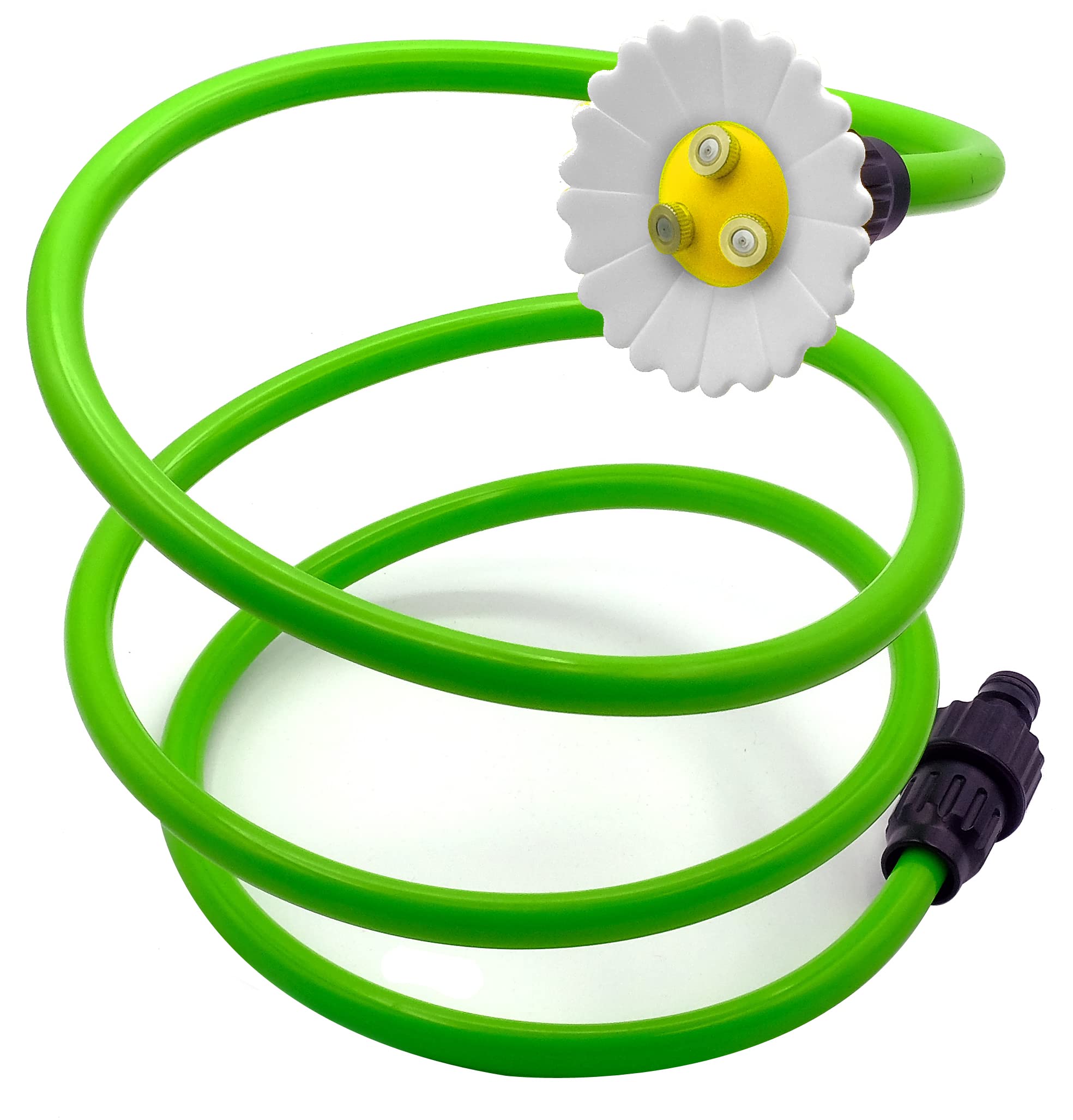 O'FRESH Sprühnebel terrasse Gänseblümchen, garten - Sofort auffrischen - 2m - 3 Nebeldüsen, Fogging-Düsen - Formgedächtnis - Zerstäuber für Terrasse - Wassernebelschlauch fur terrasse