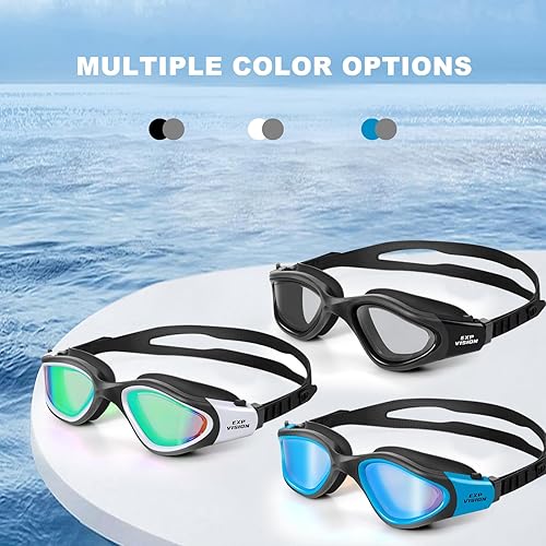 Miniatura 8 de EXP VISION Gafas de natación para adultos, gafas de natación antivaho para mujeres y hombres, sin fugas, gafas de agua de triatlón