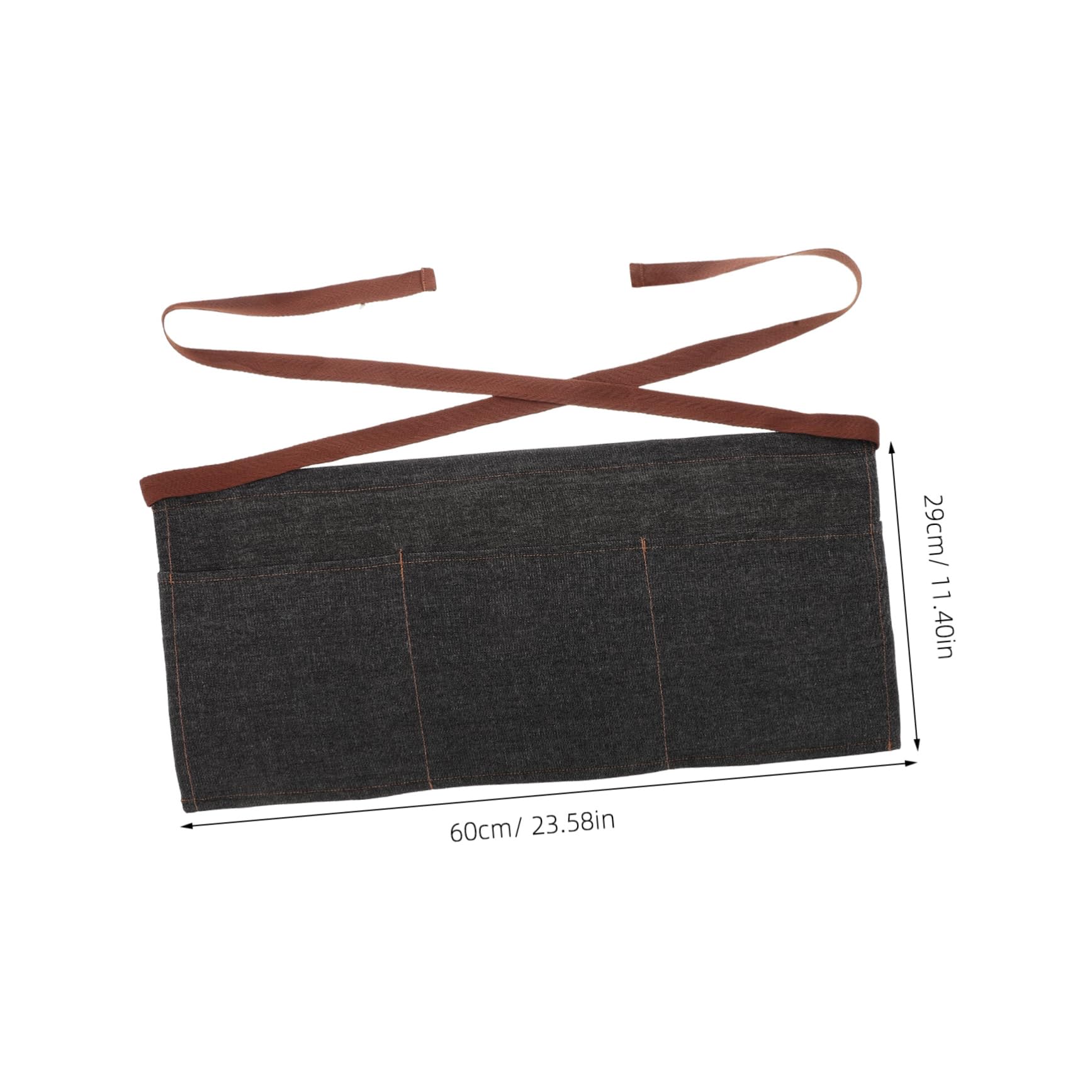 ULTECHNOVO 5 Piezas Delantal Corto de Mezclilla para Servir con y Cintura para Cocineros y Negro