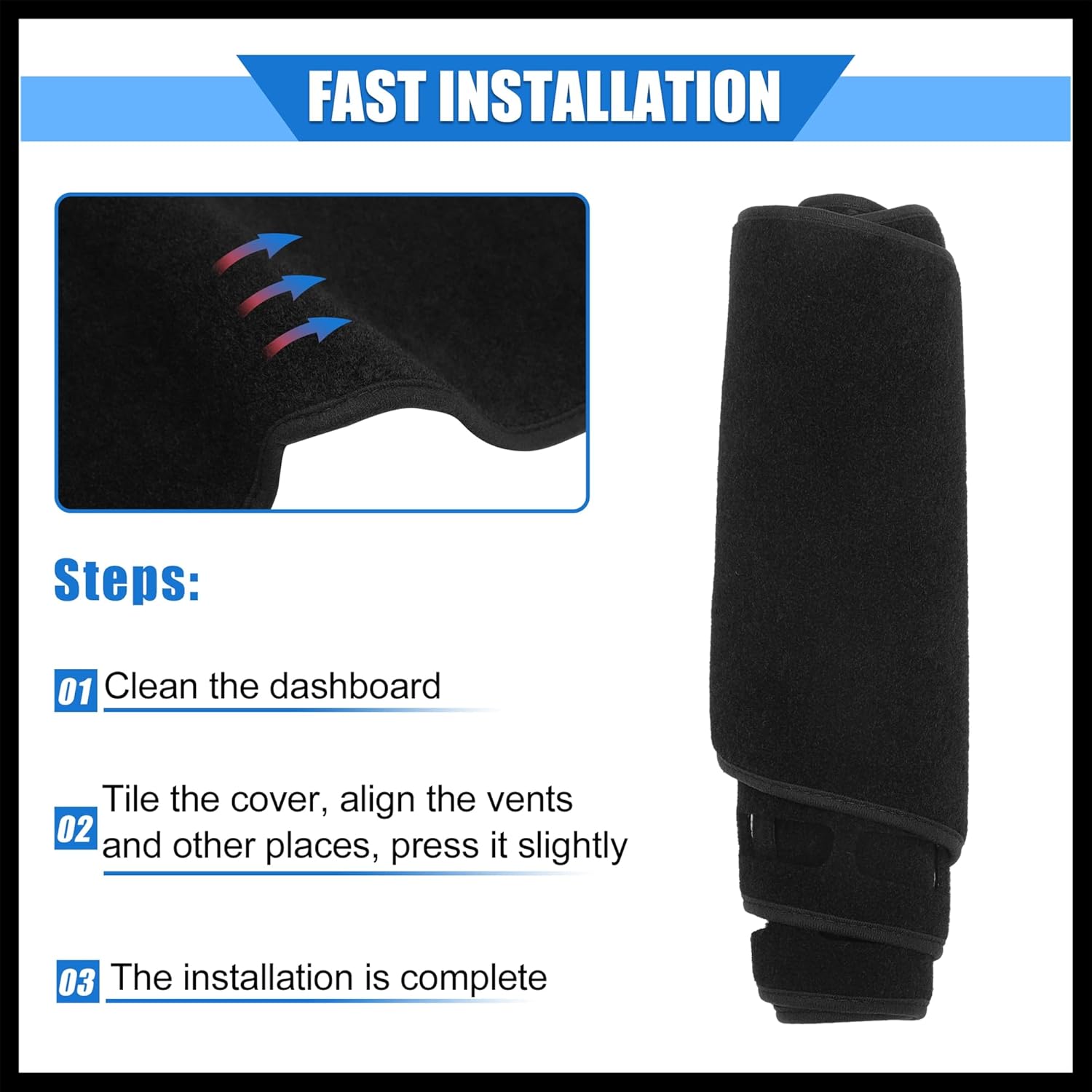 Car Dashboard Cover Compatible for Honda Accord 2008-2013, Protective Polyester Black Center Console Interior Trim Dash Cover Mat Pad Replacement Durable Material