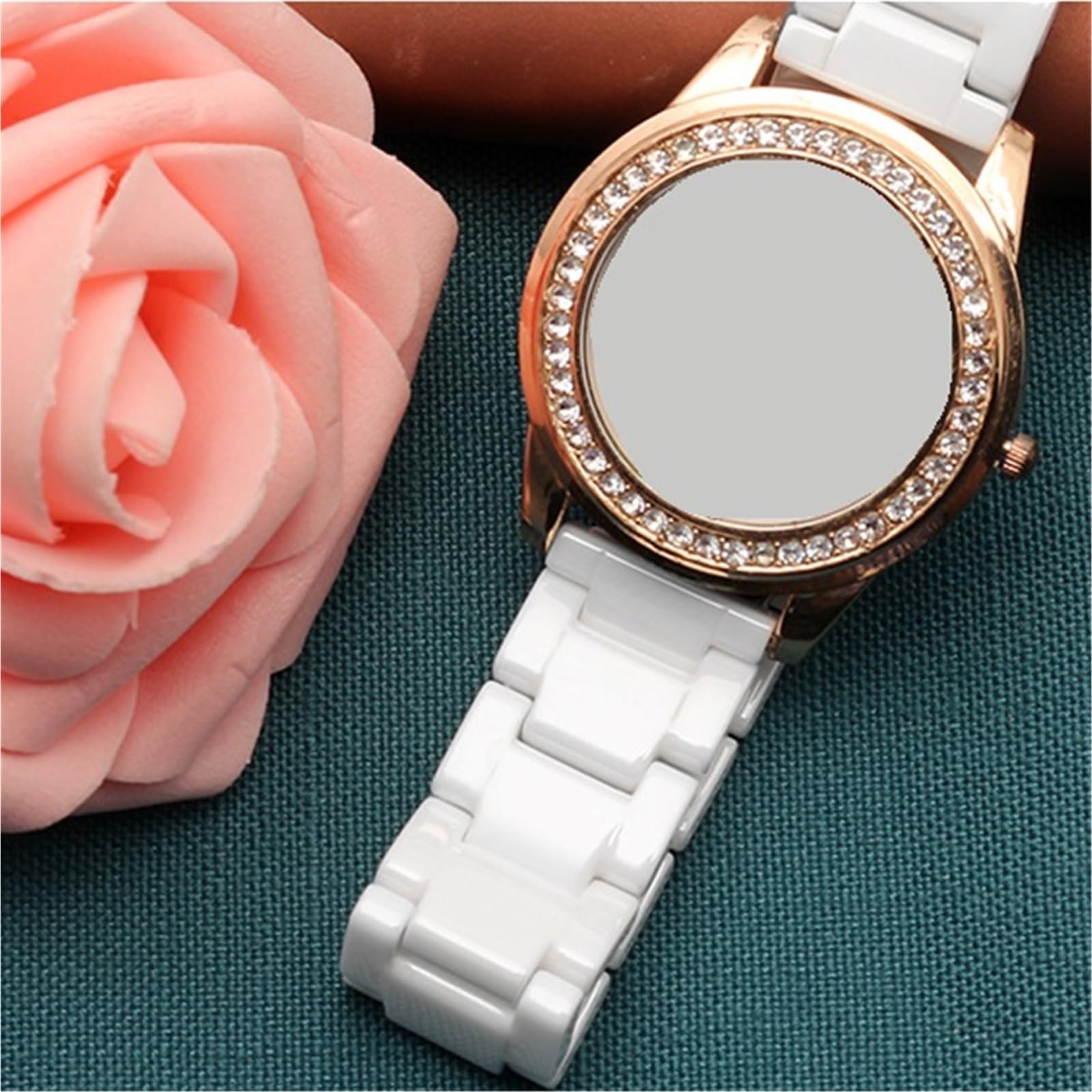 Correa de repuesto for reloj, pulsera de cerámica de acero inoxidable, correa pulida for mujeres y hombres