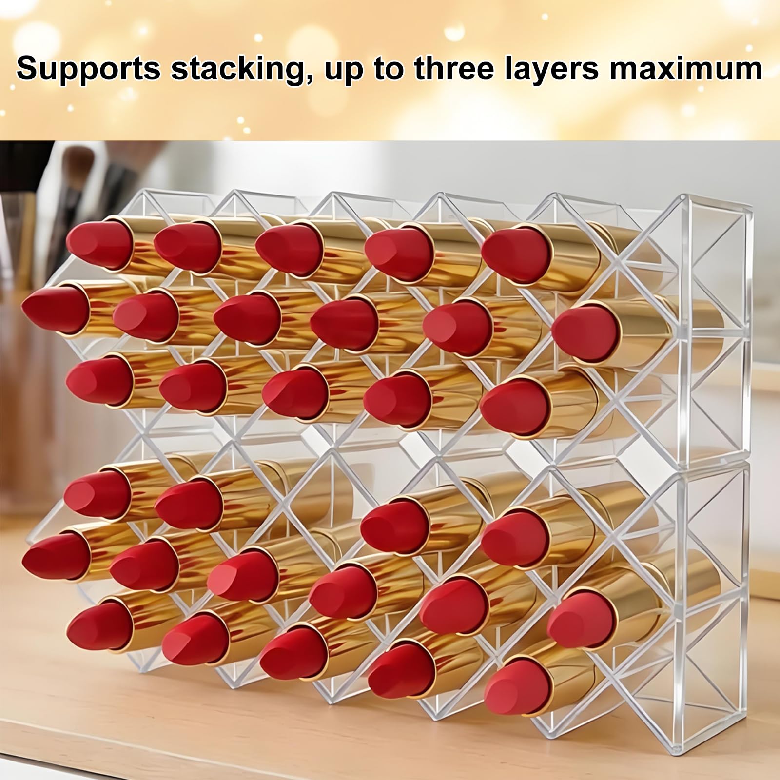 2 Stück Lippenstift Organizer 32 Fächer Lipgloss Halter Acryl Transparent Fisch Design Kosmetik Organizer Lipstick Organizer Aufbewahrung Make-up Organizer für Schminktisch Bad Büro Zubehör