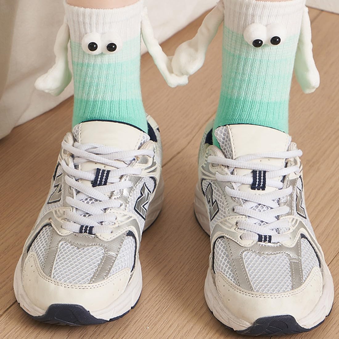 de calcetines magnéticos divertidos,Mediano Tubo Calcetines, calcetines 3d mano en la mano para mujeres hombres, par unisex divertido con las manos, calcetines para pareja