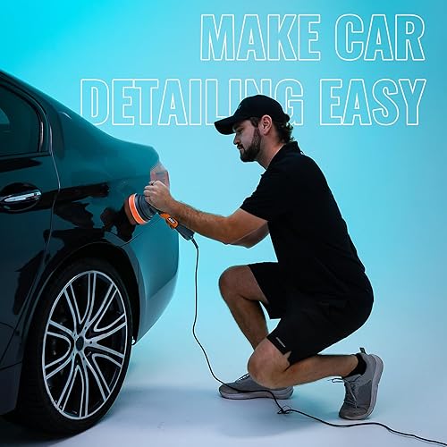 Miniatura 9 de Pulidora de búfer para automóvil, pulidora de doble acción de 5 pulgadas para detalles de automóviles, kit de pulidor orbital aleatorio de 0.354 in,