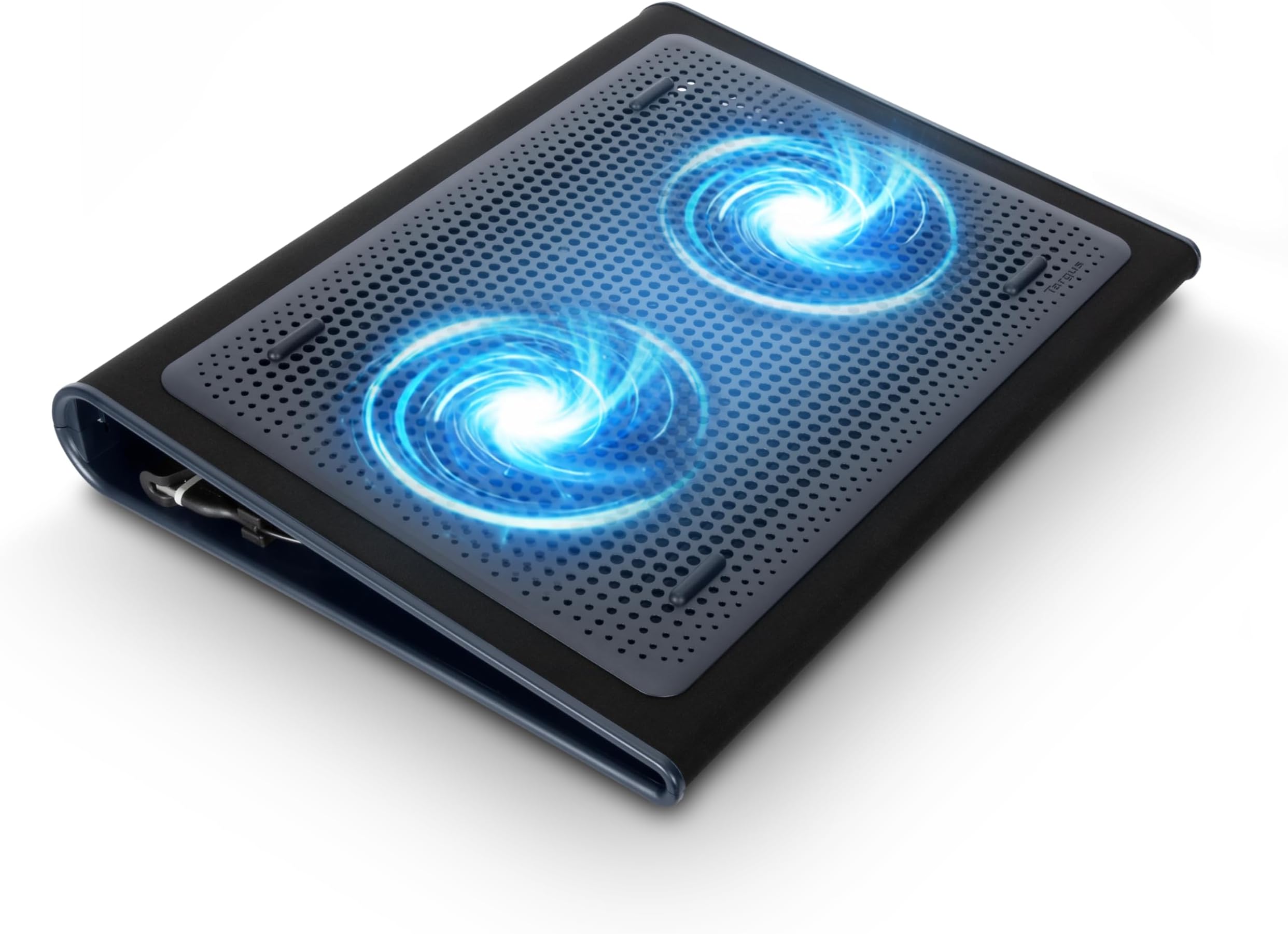 Targus Dual Cooling Fan Laptop Chill Mat, Adjustable Cooling Pad for 17-Inch Notebook, USB-A/Mini USB, Black/Grey (AWE55GL)