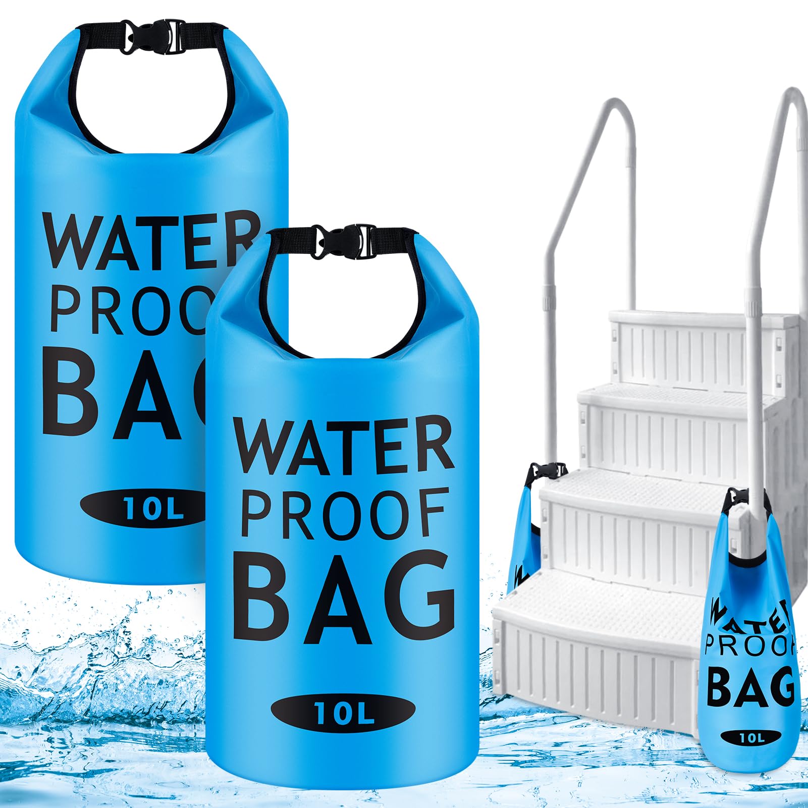 Robuste Poolleiter-Gewichte, 18 kg, mit Sand befüllbar, Universal-Sandsäcke, Stufenanker, 500D PVC, wasserdicht, reißfest, faltbare Sandsäcke für oberirdische Schwimmbäder, Treppeneintrittssystem, 2