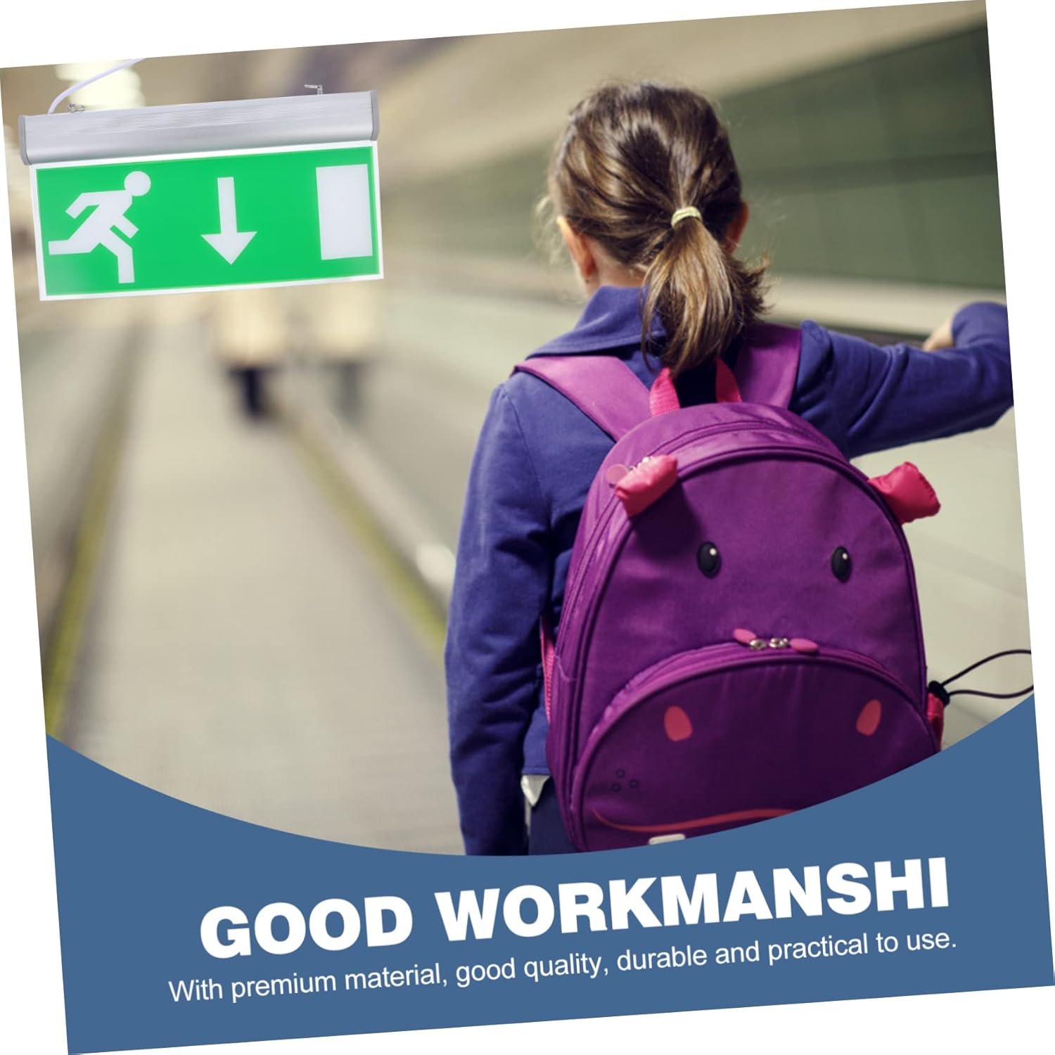 LED Emergency Evacuation Guidance Sign Plate with Battery Backup Indoor Safety Exit Light for Wall Mount Easy Installation Emergency Lamp for Evacuation