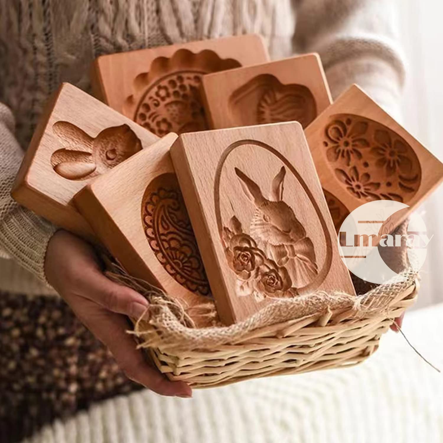 Amazon.com: Wooden Cookie Molds & Cutters - Carved Biscuit Mold