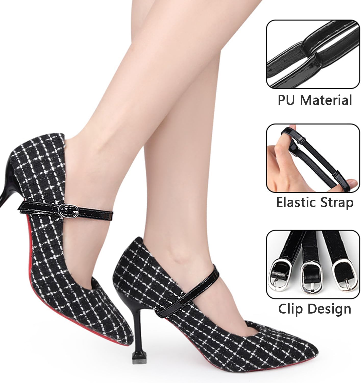 2 Pairs Shoe Straps High Heel Shoelaces Anti-loose and Non-slip Buckles Replacement Shoelace Accessories PU Leather Shoe Belt for Women Girls Sandals 4 71az9fXmZkL. AC SL1500