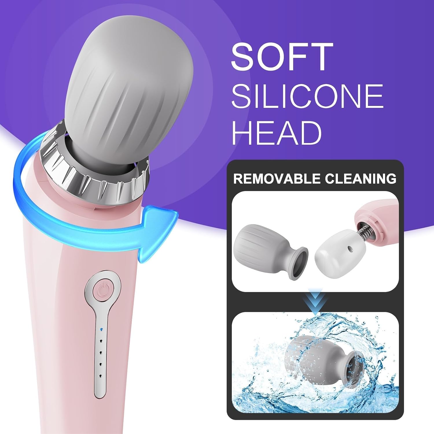 cotsoco Handheld Wireless Massager, Body Massagers, Deep Muscle Relaxation Massager, 5 Modes, Rechargeable, Quiet, Portable, Gift for Women Men