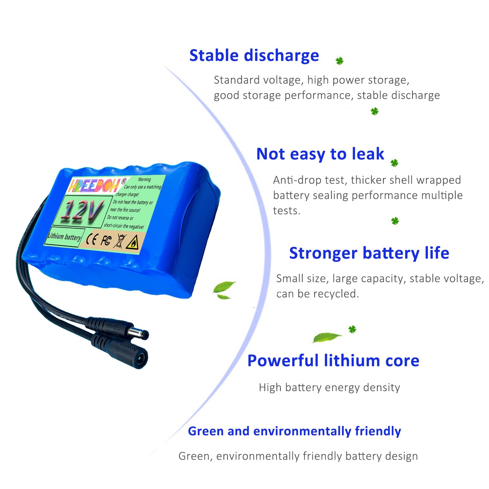 Akumulator litowo-jonowy 12 V 6000 mAh 7200 mAh 8000 mAh 10000 mAh 12000 mAh 12800 mAh Akumulator litowy wielokrotnego ładowania Wbudowana ochrona BMS z ładowarką