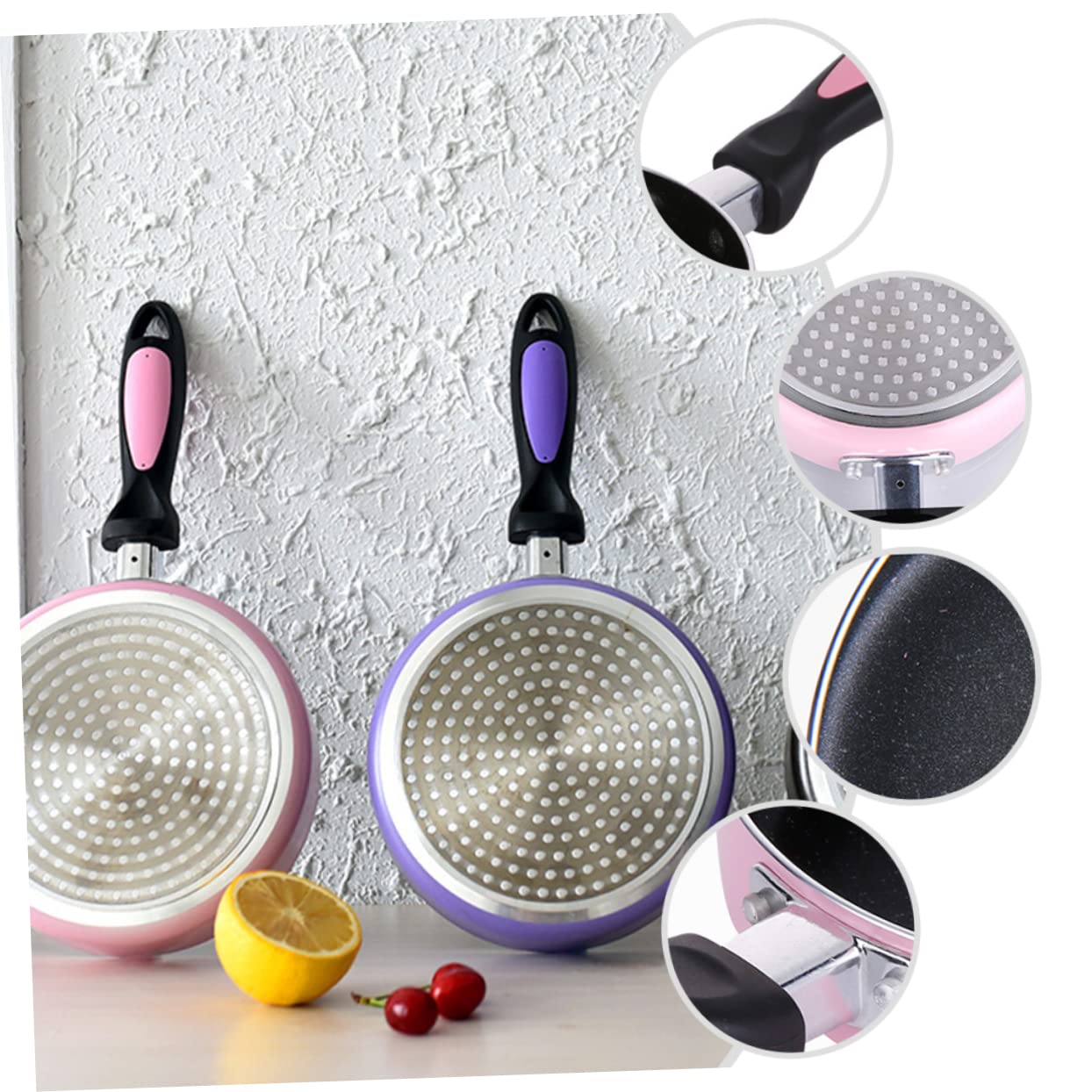 Mikinona Antihaftepfanne für Küche und Esszimmer für Induktions und Gasherde aus Aluminiumlegierung Rosa Antihaftpfanne 16cm Stabile Langlebigkeit Universalpfanne