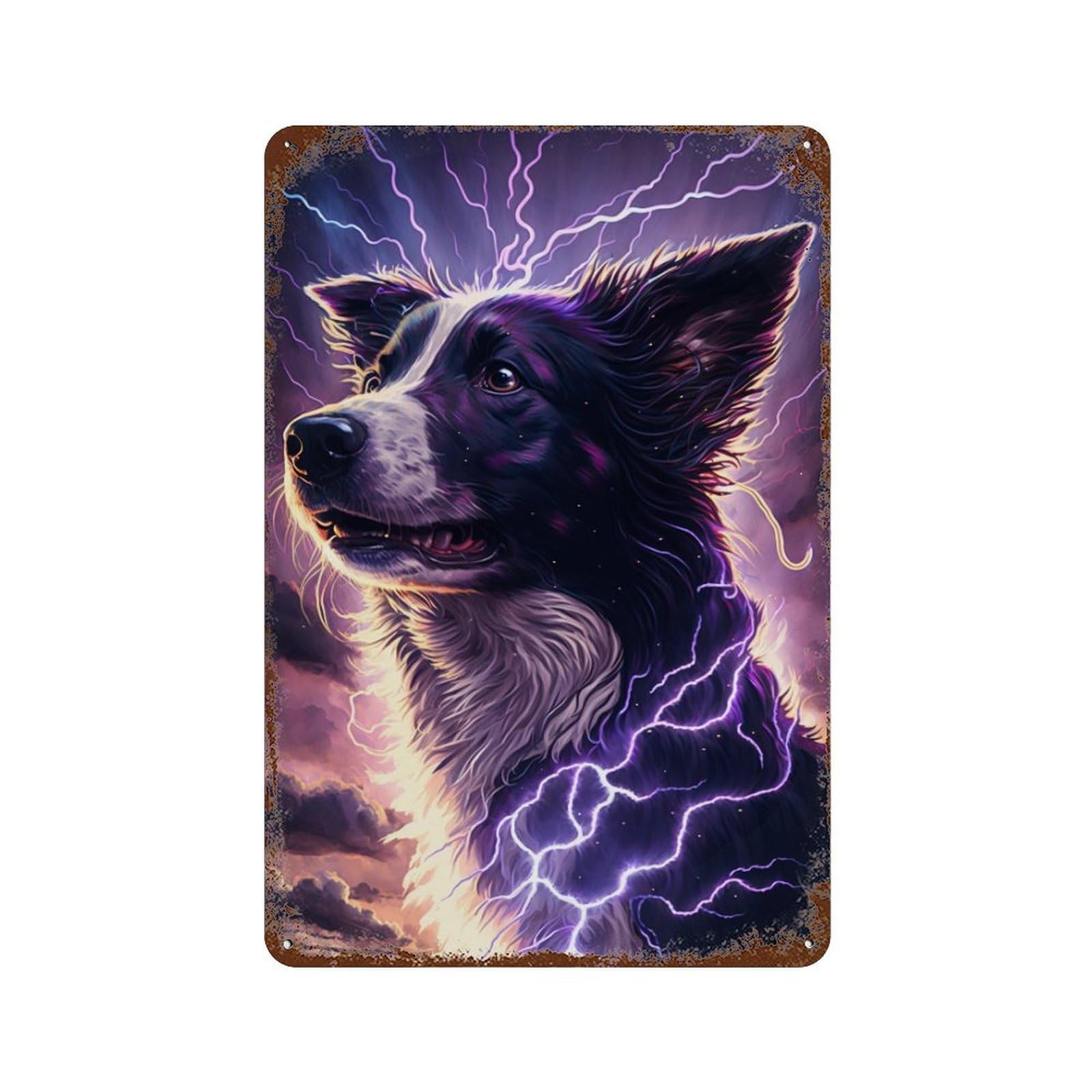 Thundering Canine Majesty Vintage Metal Tin Sign 11.8"x7.9", Vintage Wall Decor for Garage, Pub Or Kitchen
