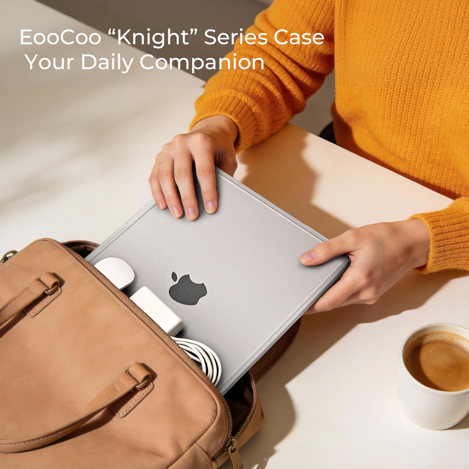 EooCoo Coque Macbook Air 13 Pouces M5 M4 M3 M2 2026 2025 2024 2022 Étui Rigide Clair Bords Anti-Fissures