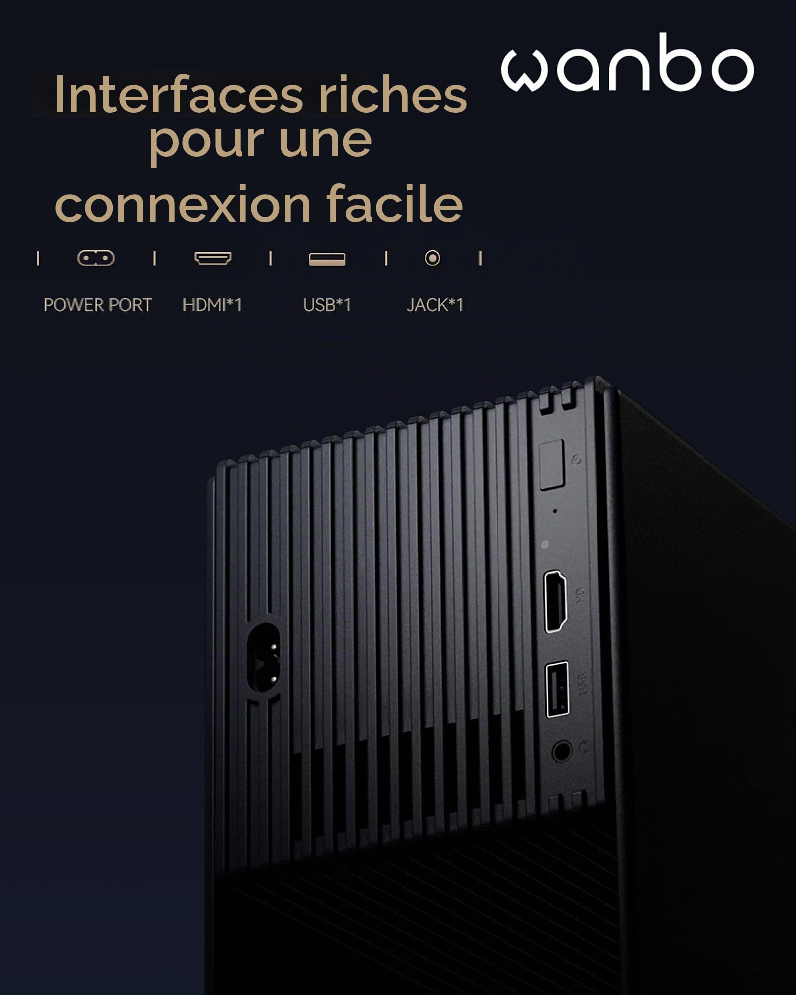 Wanbo Cube 2 Pro Projecteur Intelligent avec Android TV & ToF Auto-Focus – Mini projecteur Portable Compact et Haut-Parleur Bluetooth 8 W, Correction Keystone, cinéma Maison pour Petits espaces