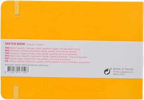 Miniatura 6 de Talens Art Creation - Cuaderno de bocetos, amarillo dorado, 8.3 x 5.8 pulgadas, 80 hojas (9314115M)