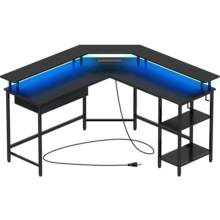 Buy Rolanstar Computer Desk with Drawer,55" Reversible L Shaped