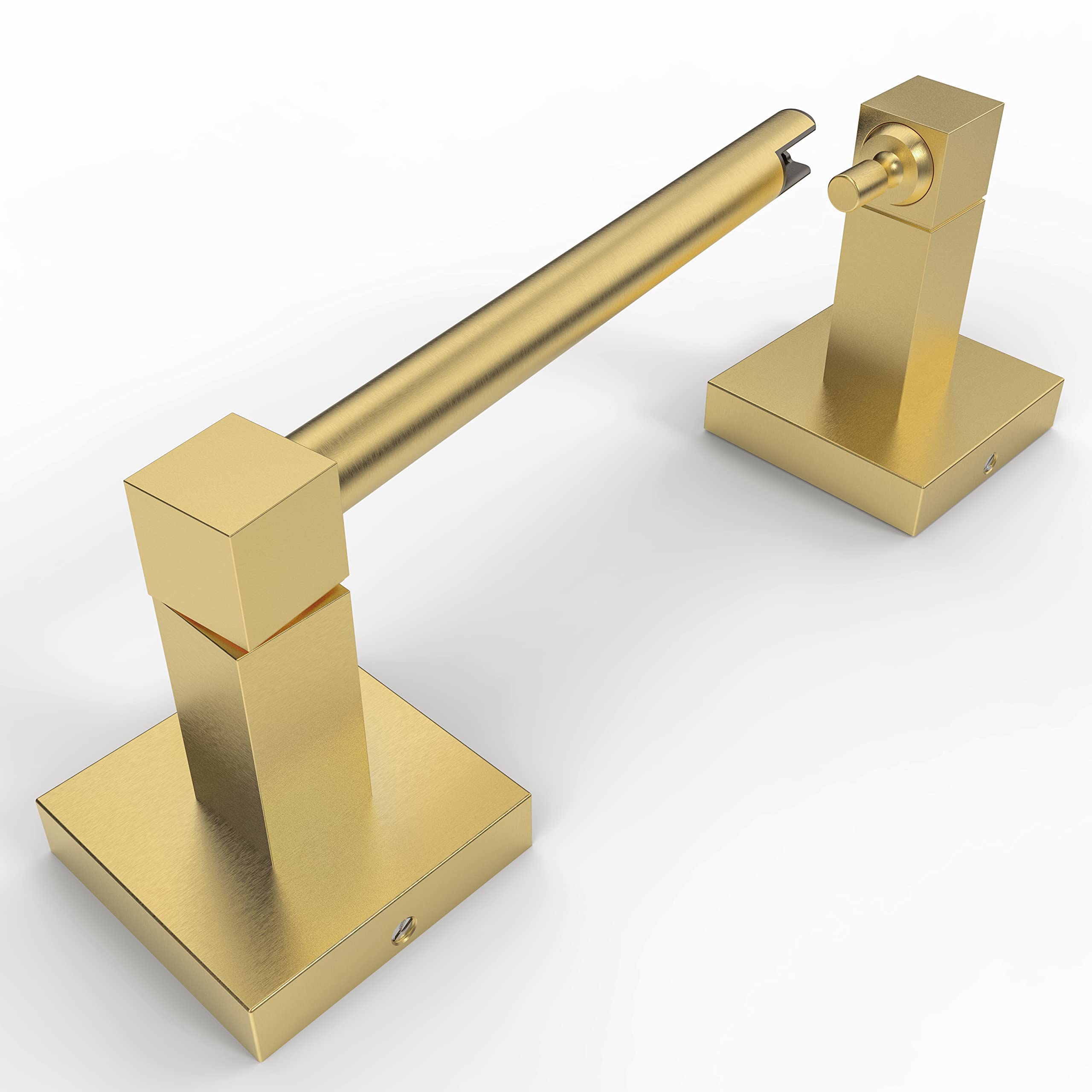 Ruacq Gold Toilet Paper Holder Double Post Pivoting Square Tissue Holders Roll Holder Hangers Brushed Gold Toilet Paper Stand Bathroom Stainless Steel and Zinc Alloy Modern Wall Mounted