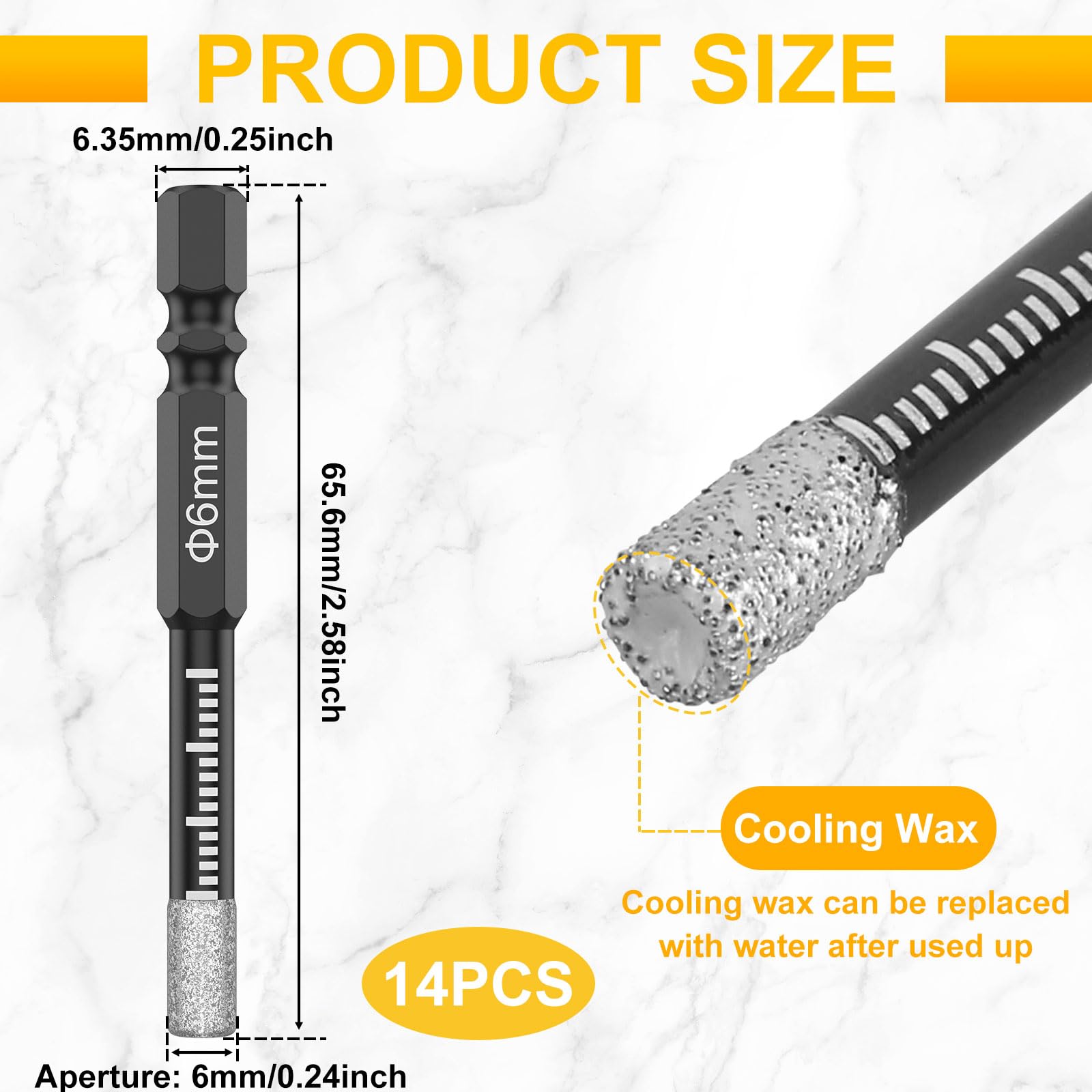 Diamond Drill Bits Set - Porcelain, Tile, Marble -3