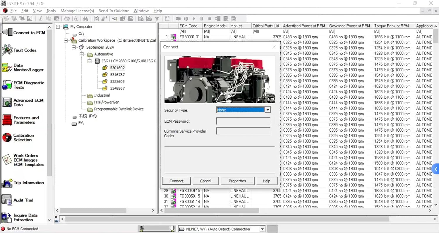 5299899 VROLVA for Cummins Inline 7 Data Link Adapter Truck Diagnostic Tool with Insite v9.0 (Inline6 with Software)