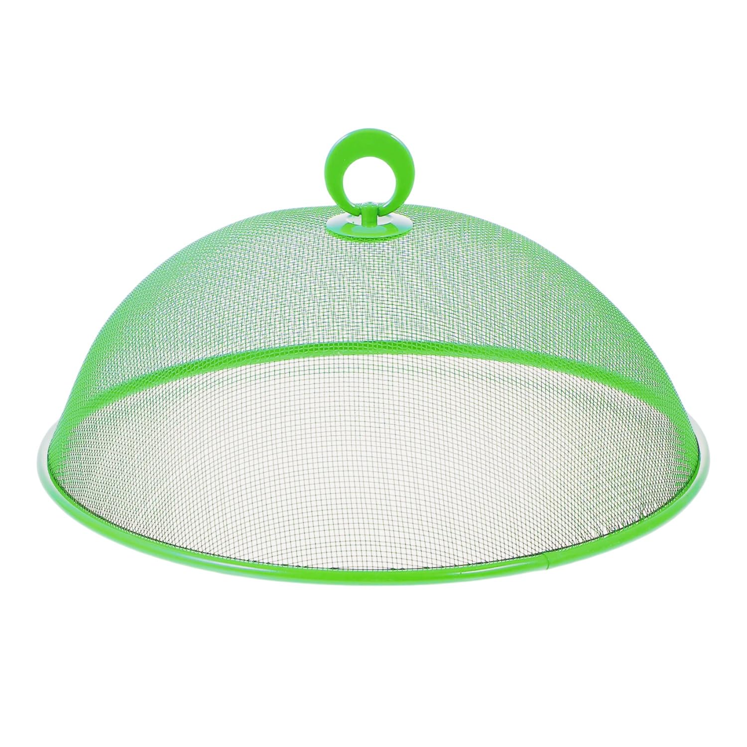Round Metal Mesh Food Cover Plate Covers Reusable Food Protector Net Dome Food Cover Mesh Food Tents Picnic Food Umbrella Net Cake Covers for Kitchen Food Vegetable (Green, 28cm)