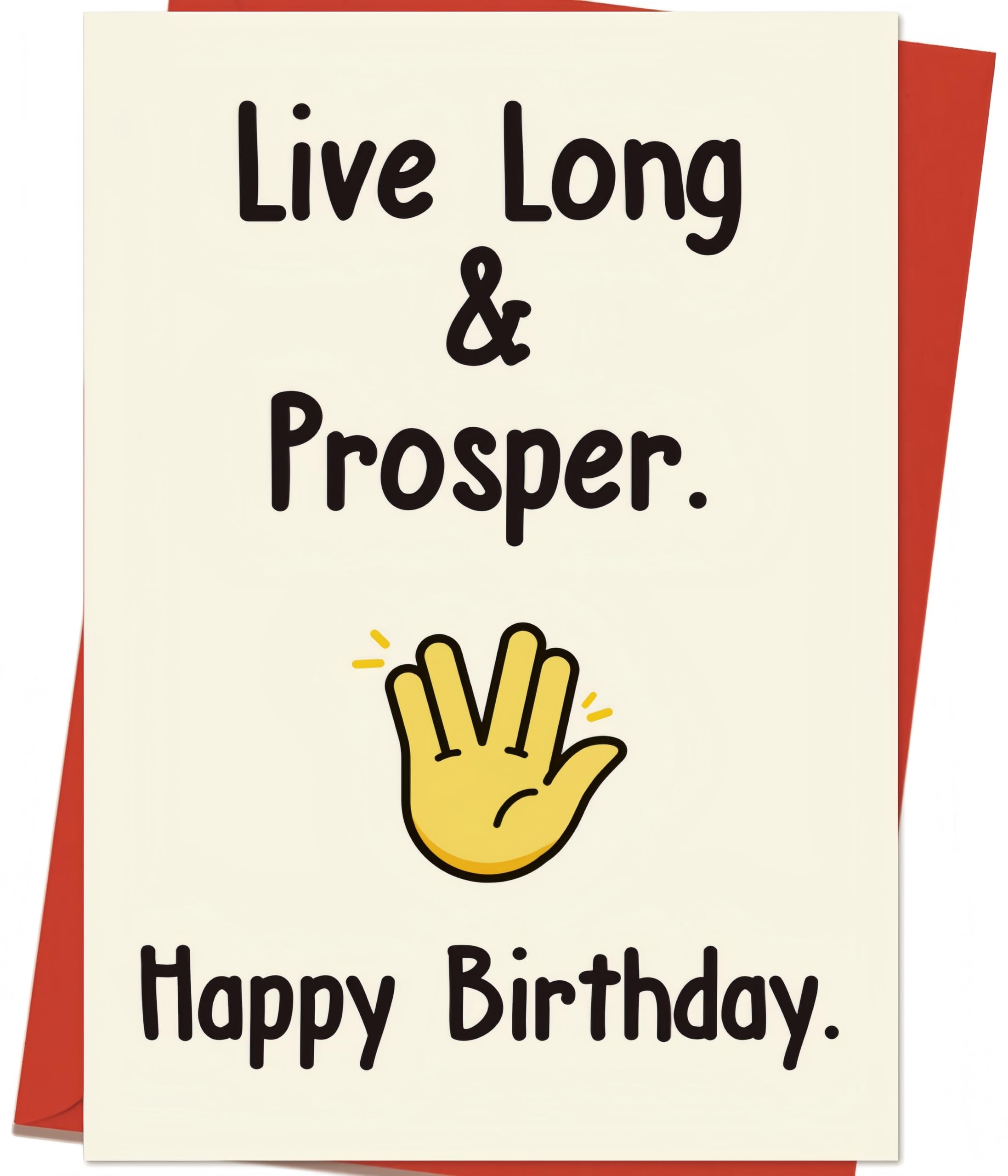 Movie Birthday Card for Men Women, Funny Space Travel Birthday Card for Him & Her, Happy Birthday-Live Long and Prosper