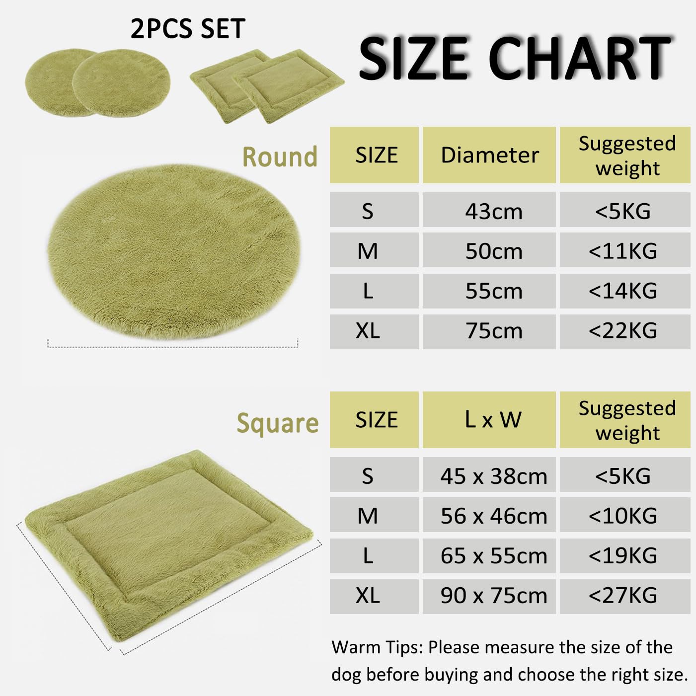Kuschelige, beruhigende Katzenbett-Decke, waschbar, luxuriöse Katzenmatte, weich, flauschig, Premium-Flanell, Haustierkissen, doppelseitig, warmes Hundebett (Grün, Größe XL - 90 x 75 cm), 2 Stück