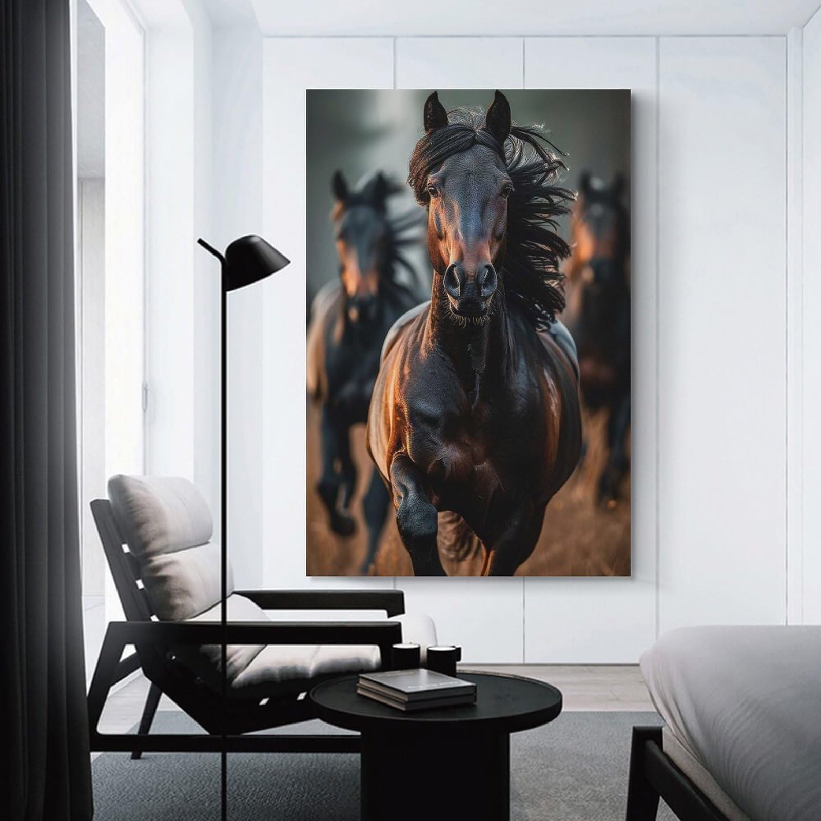 Junmoney Unframe-Style-9 Decorative Wall Artwork Horse, 16X24inch(40X60cm), For New Homes, Bedrooms Or Workspaces, Canvas Artwork With Gifting Potential